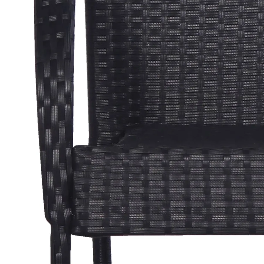 Ensemble à manger de jardin 3pcs Résine tressée Noir - 5