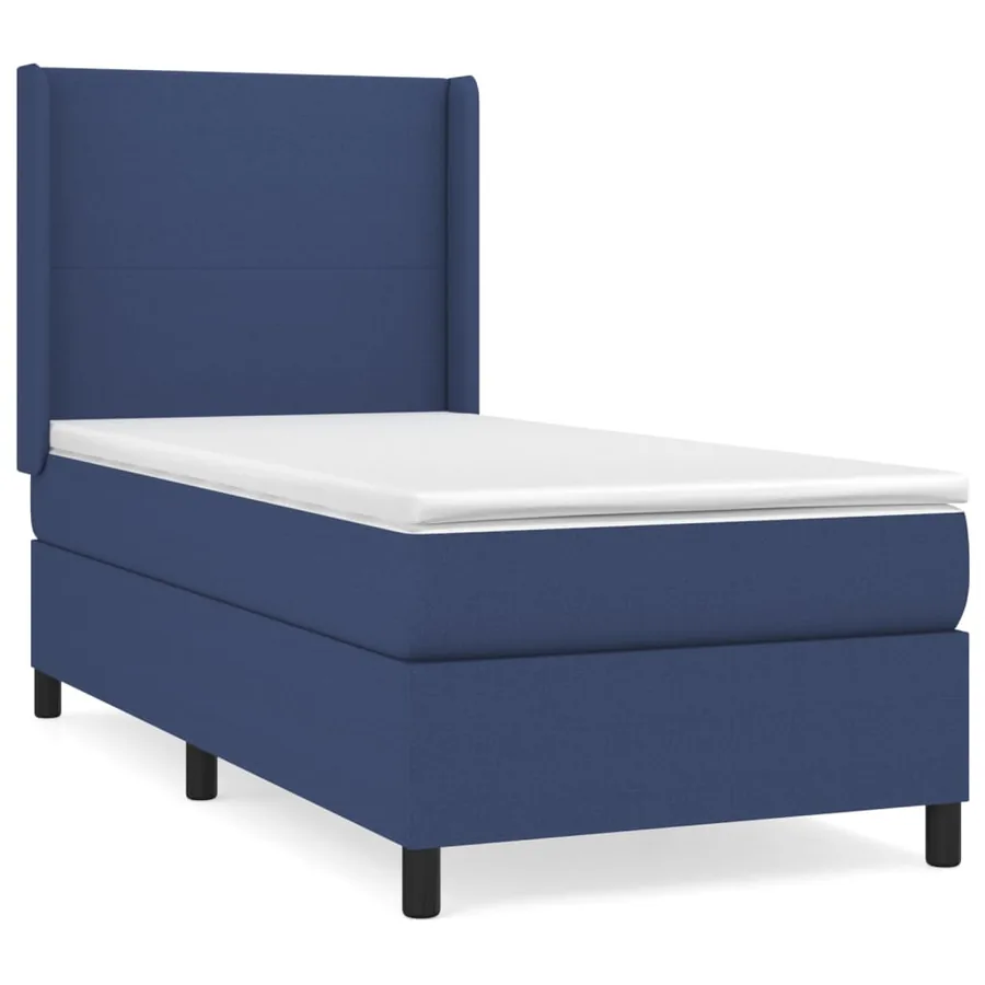 Sommier à lattes de lit avec matelas Bleu 90x200 cm Tissu - 3