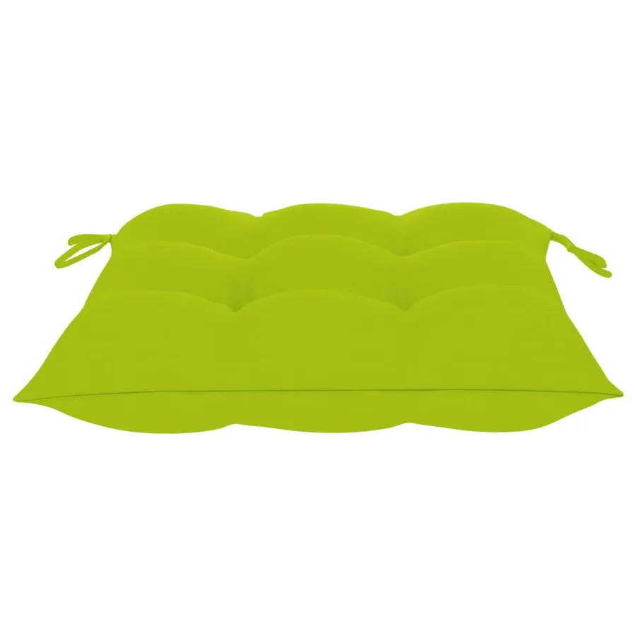 Chaises de jardin lot de 8 avec coussins vert vif Teck solide - 10
