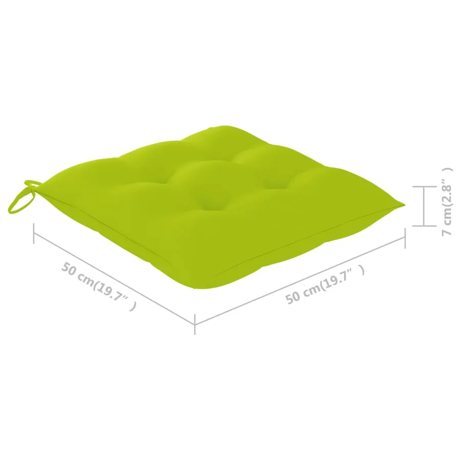 Chaises de jardin lot de 8 avec coussins vert vif Teck solide - 13