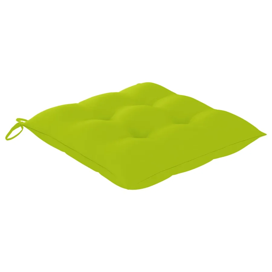 Chaises de jardin lot de 8 avec coussins vert vif Teck solide - 8