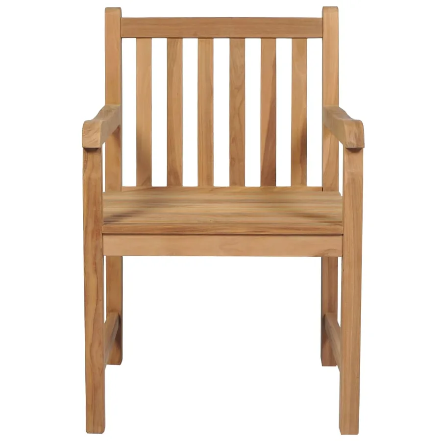 Chaises de jardin lot de 8 avec coussins anthracite Teck solide - 5