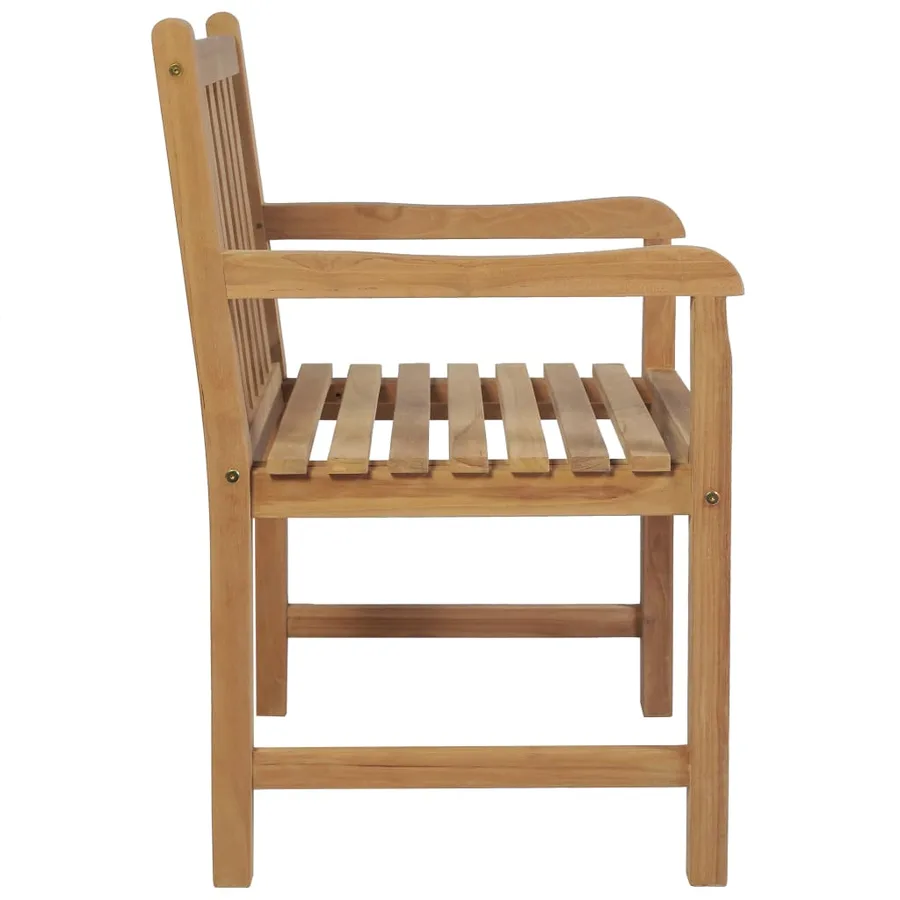 Chaises de jardin lot de 2 et coussins vert Bois de teck massif - 6