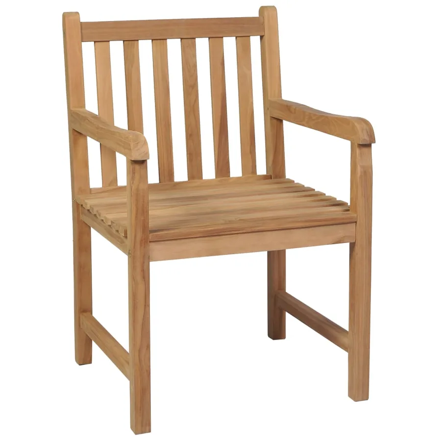 Chaises de jardin lot de 4 avec coussins anthracite Teck solide - 4