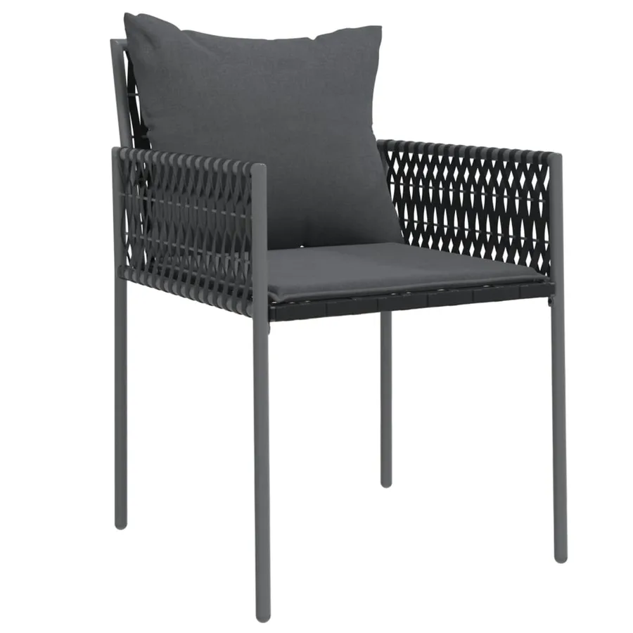 Ensemble à manger de jardin 7 pcs coussins résine tressée acier - 5