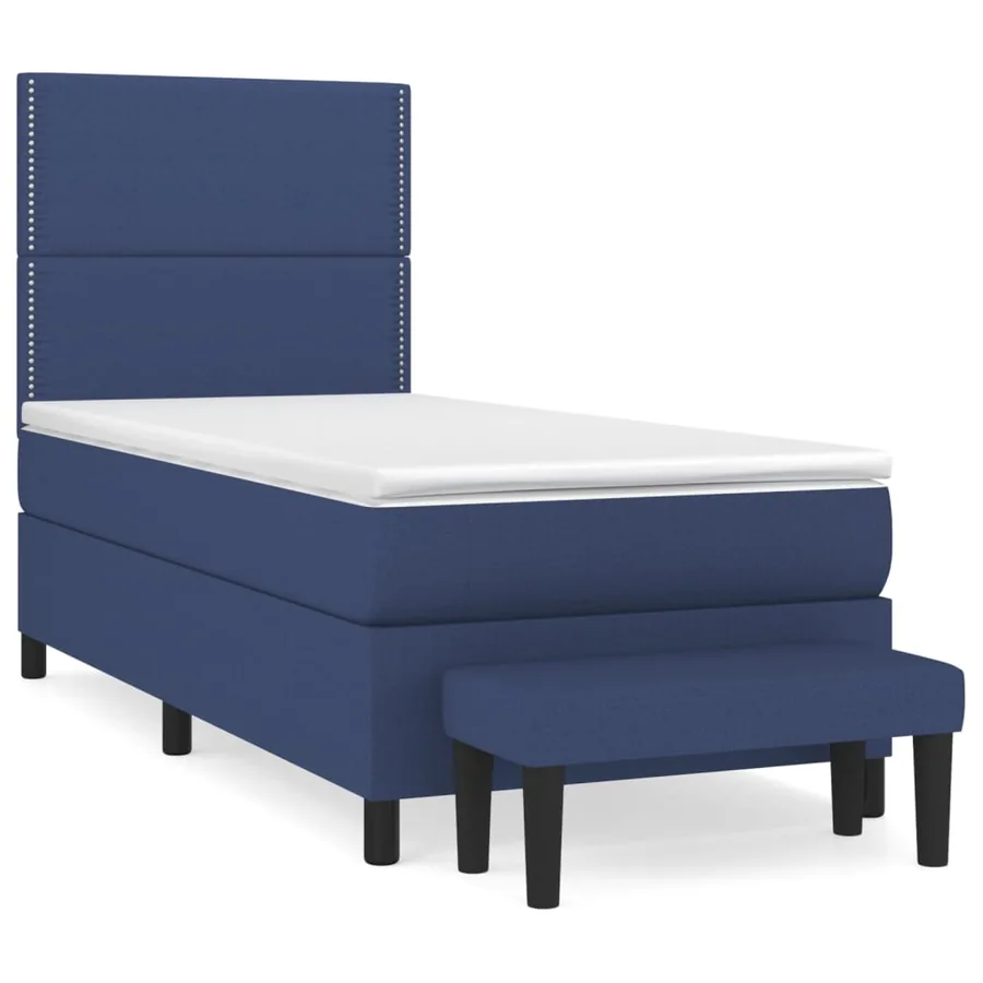 Sommier à lattes de lit avec matelas Bleu 80x200 cm Tissu - 2