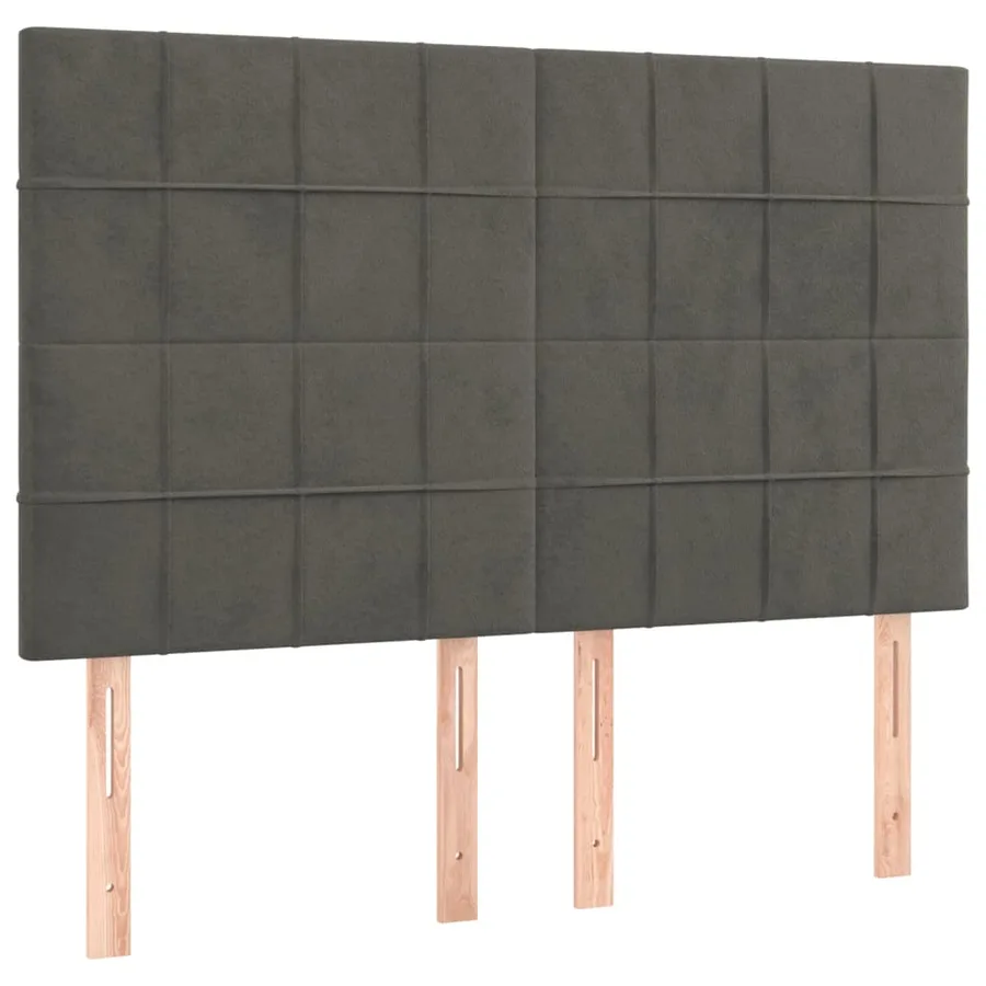 Tête de lit à LED Gris foncé 144x5x118/128 cm Velours - 4