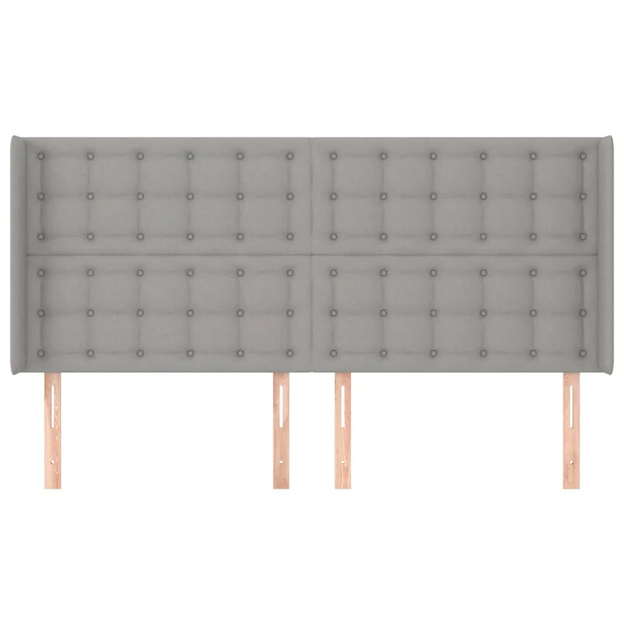 Tête de lit avec oreilles Gris clair 163x16x118/128 cm Tissu - 3