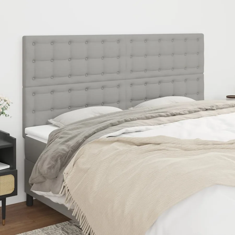 Tête de lit Gris clair 160 x 5 x 118/128 cm Tissu