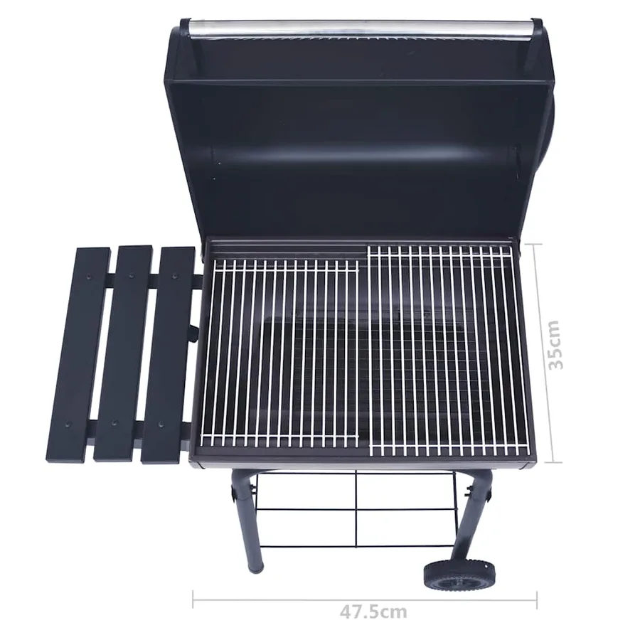 Gril barbecue au charbon avec étagère inférieure Noir - 10