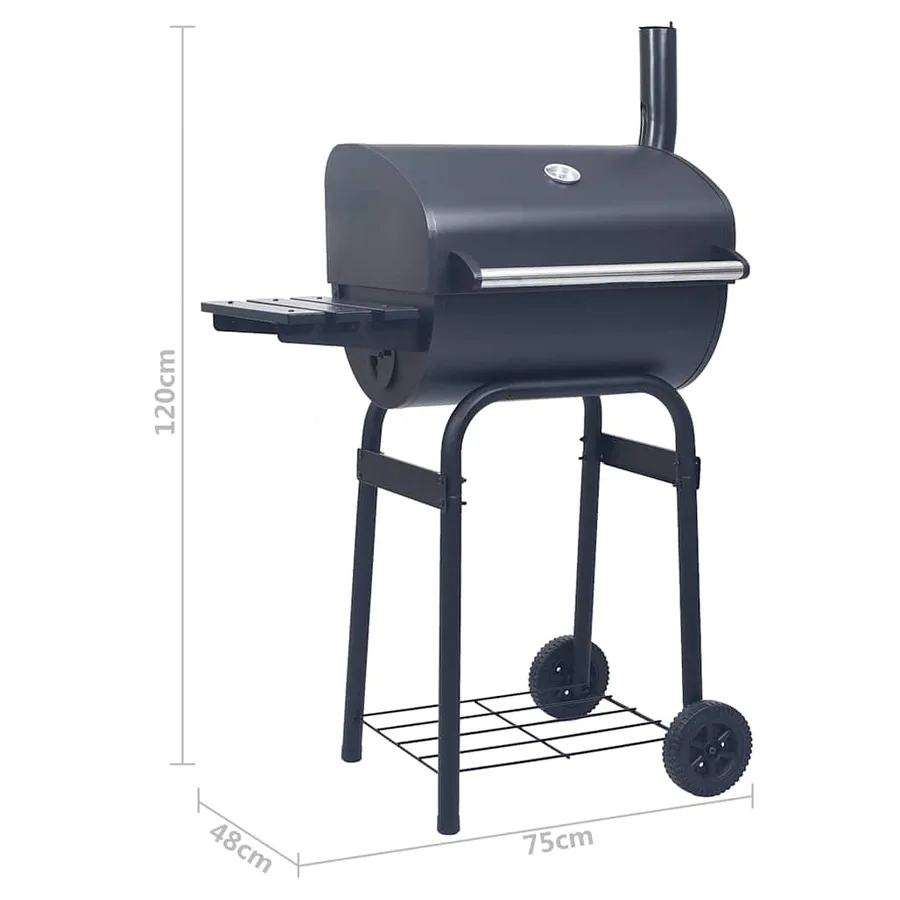 Gril barbecue au charbon avec étagère inférieure Noir - 9