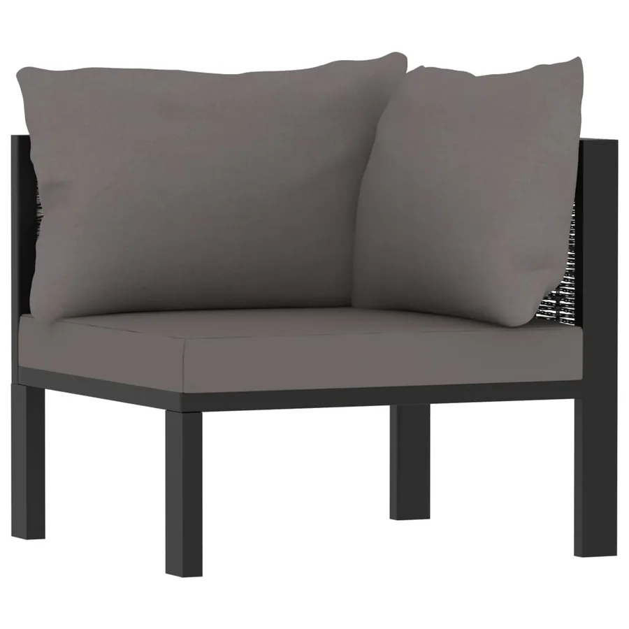 Salon de jardin 8 pcs avec coussins Résine tressée Anthracite - 7