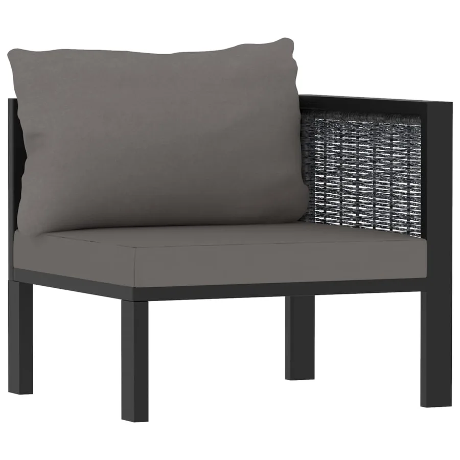 Salon de jardin 8 pcs avec coussins Résine tressée Anthracite - 9