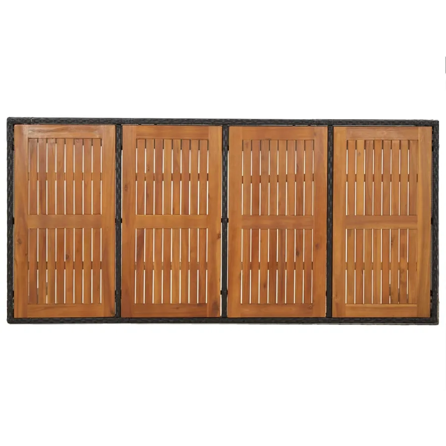 Ensemble à manger de jardin coussins 7pcs Noir Résine tressée - 9