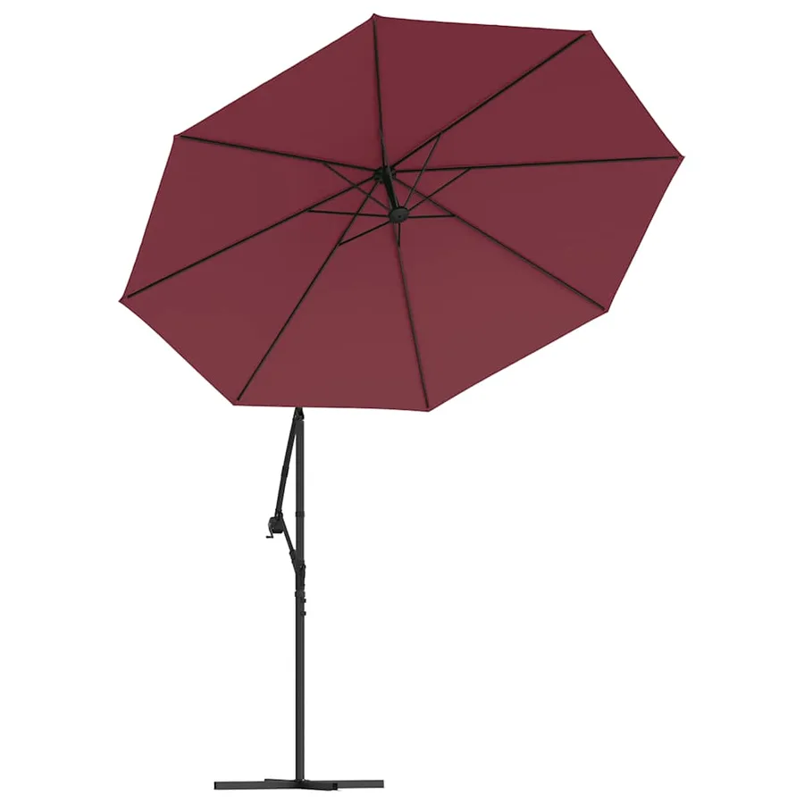 Parasol de jardin en porte-à-faux et lumières LED mât en acier - 5