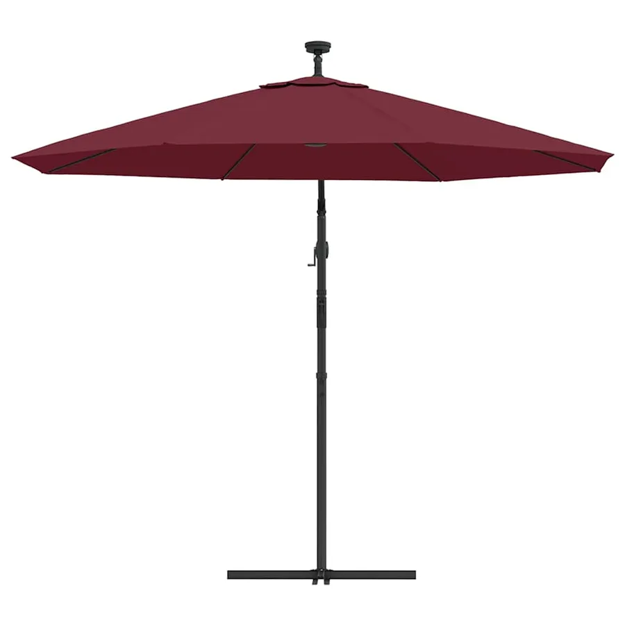 Parasol de jardin en porte-à-faux et lumières LED mât en acier - 7
