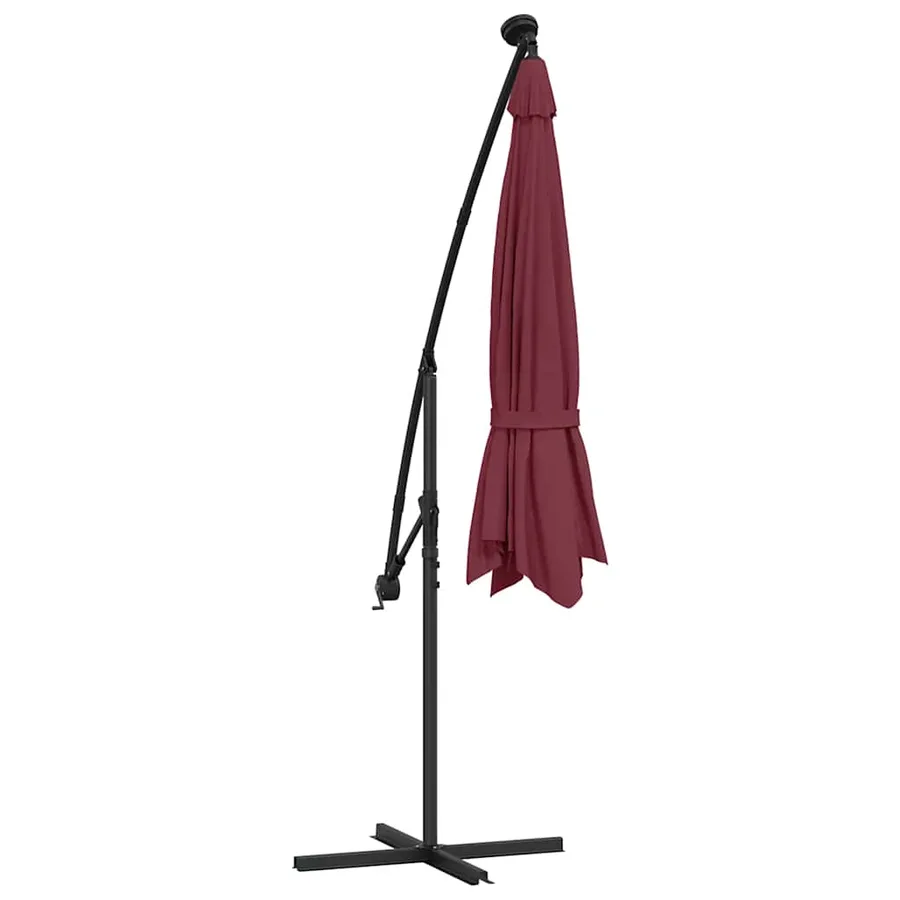 Parasol de jardin en porte-à-faux et lumières LED mât en acier - 8
