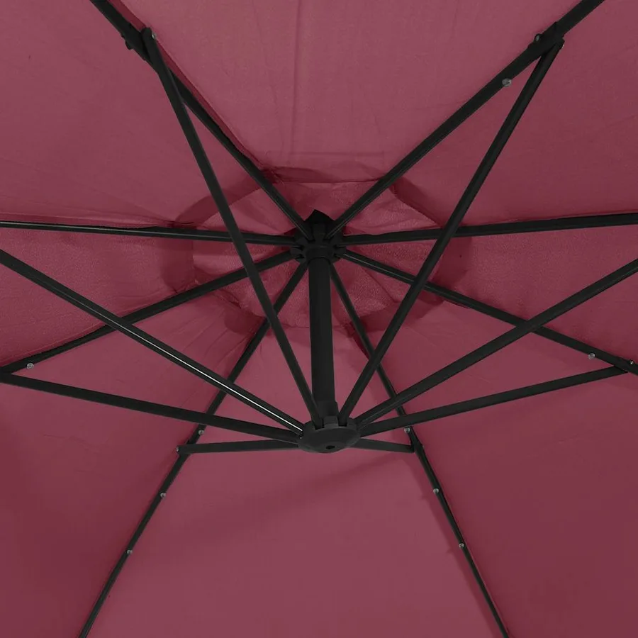 Parasol de jardin en porte-à-faux et lumières LED mât en acier - 9