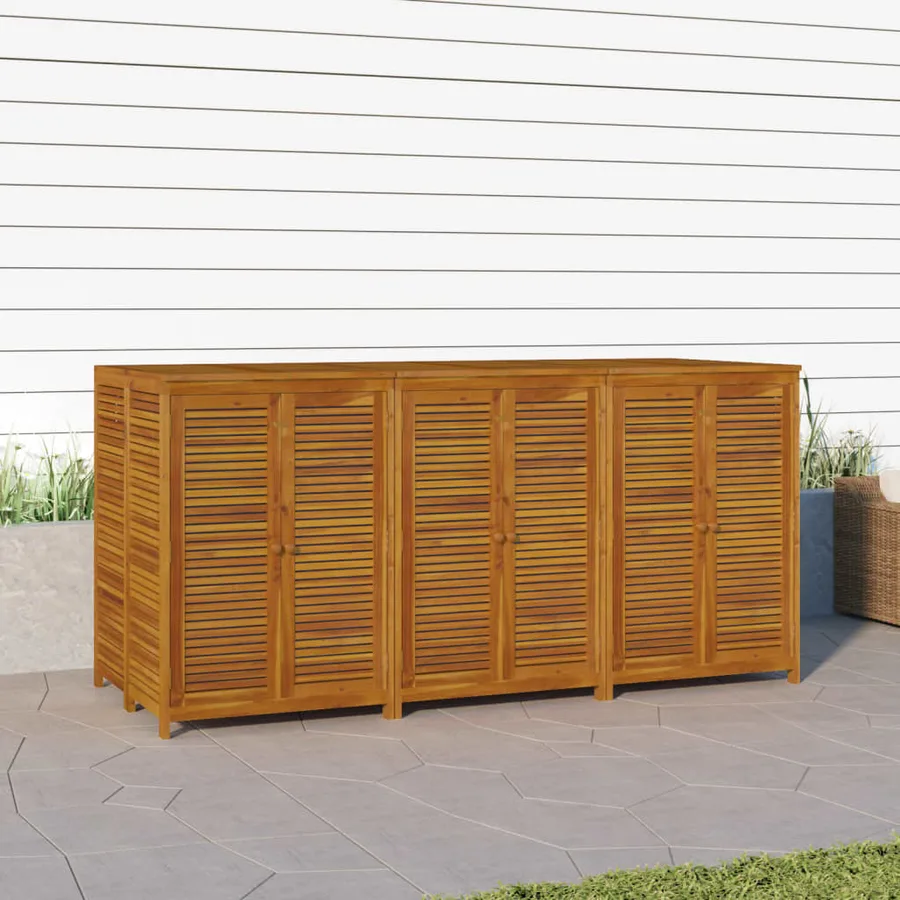 Boîte de rangement de jardin 210x87x104 cm bois massif d'acacia - 4