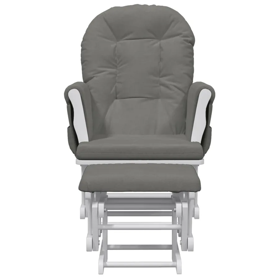 Chaise berçante avec repose-pied Gris foncé Tissu - 3