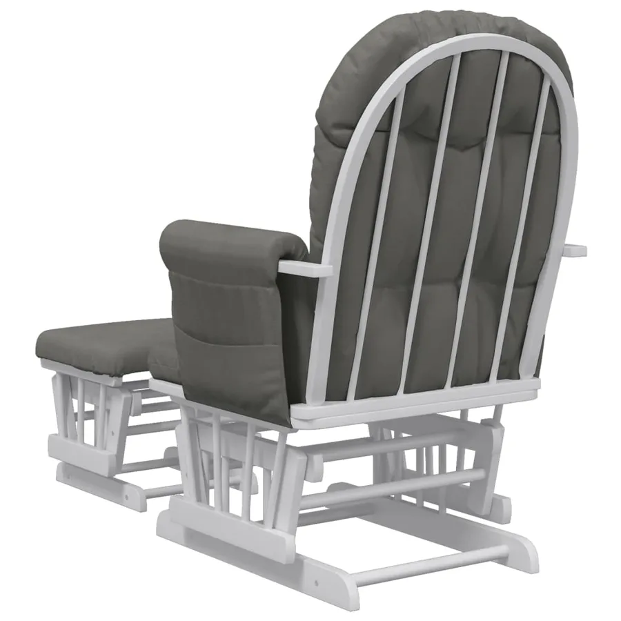 Chaise berçante avec repose-pied Gris foncé Tissu - 5