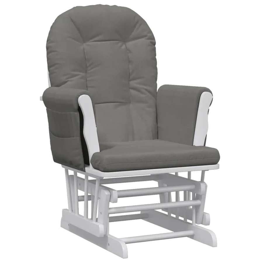 Chaise berçante avec repose-pied Gris foncé Tissu - 6