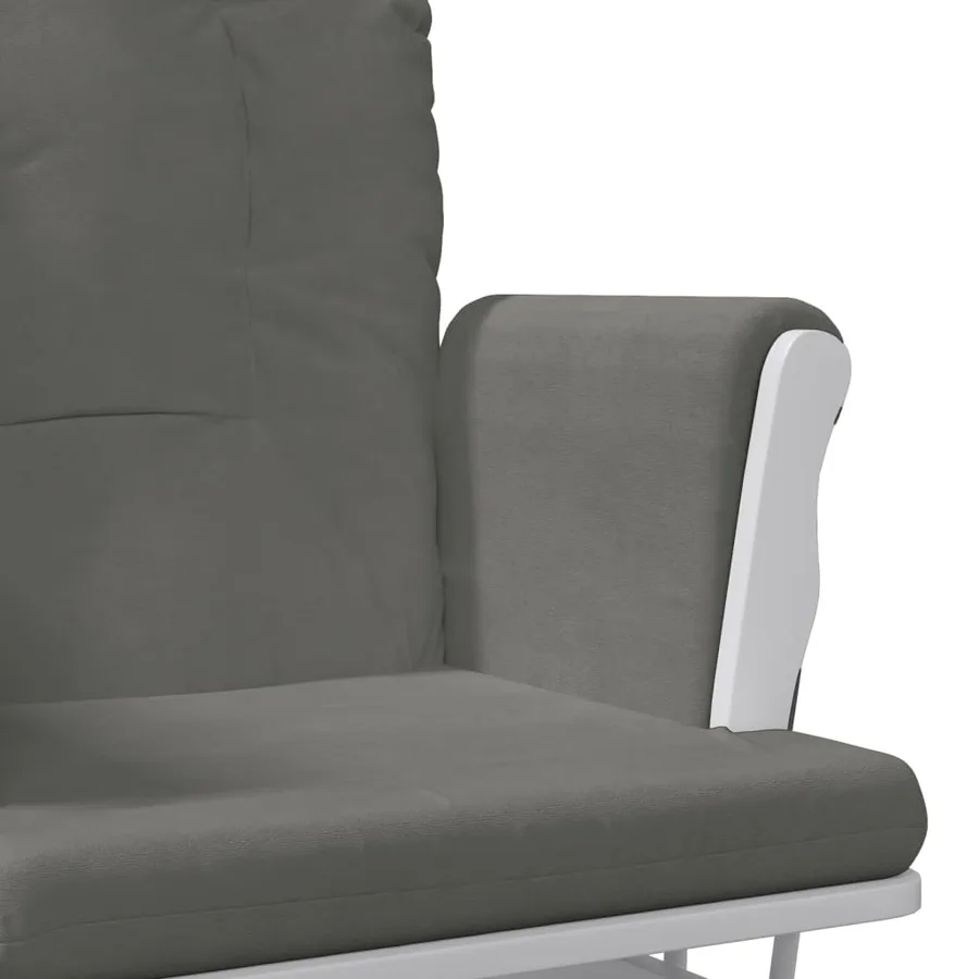 Chaise berçante avec repose-pied Gris foncé Tissu - 8