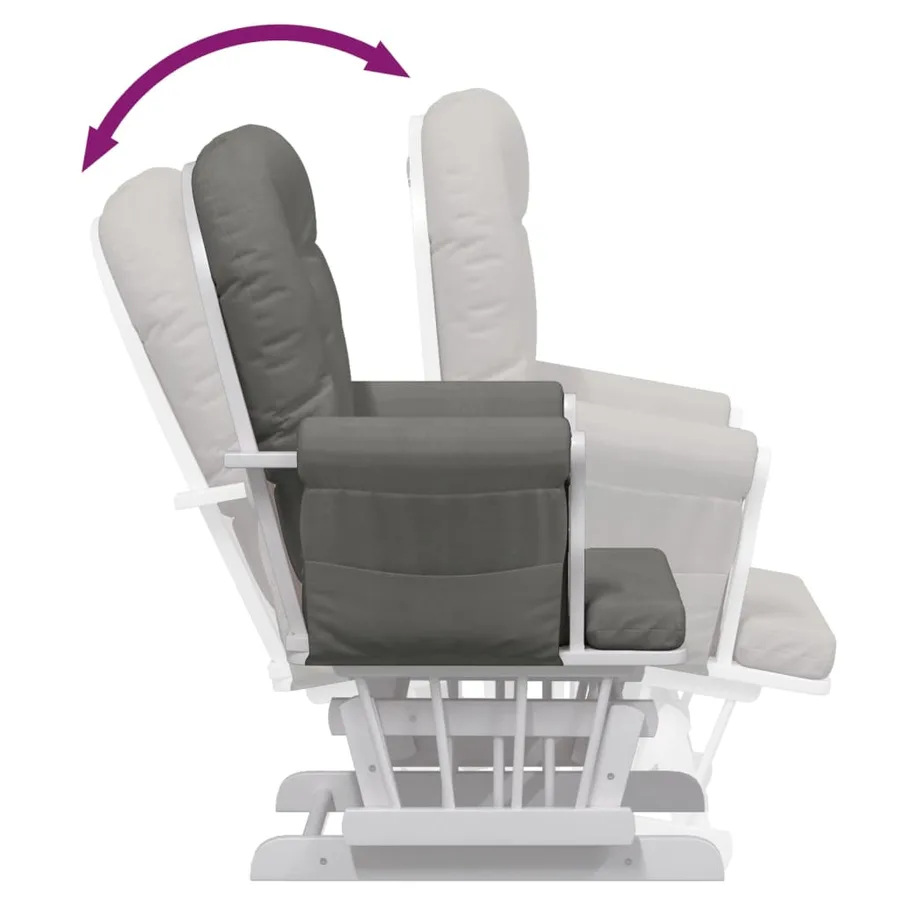 Chaise berçante avec repose-pied Gris foncé Tissu - 9