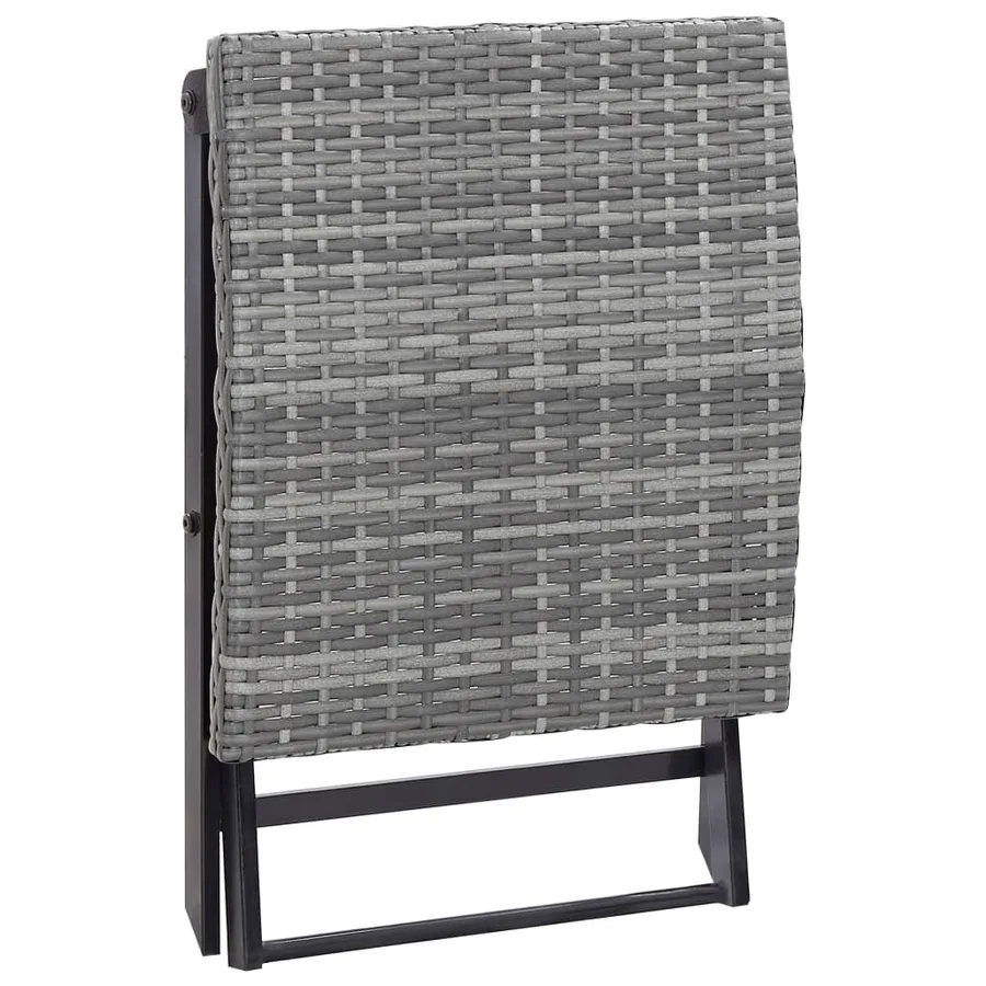 Tabouret pliable résine tressée gris - 4