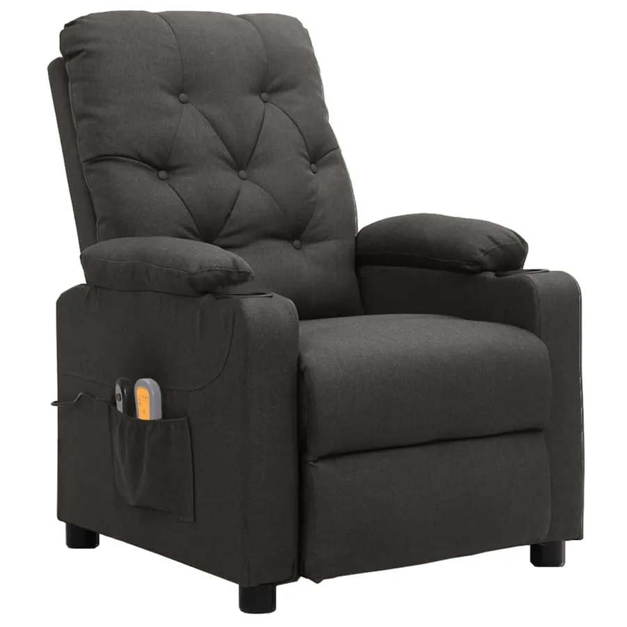 Fauteuil électrique de massage Gris foncé Tissu - 2