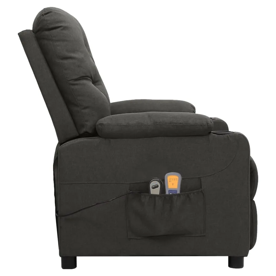 Fauteuil électrique de massage Gris foncé Tissu - 4