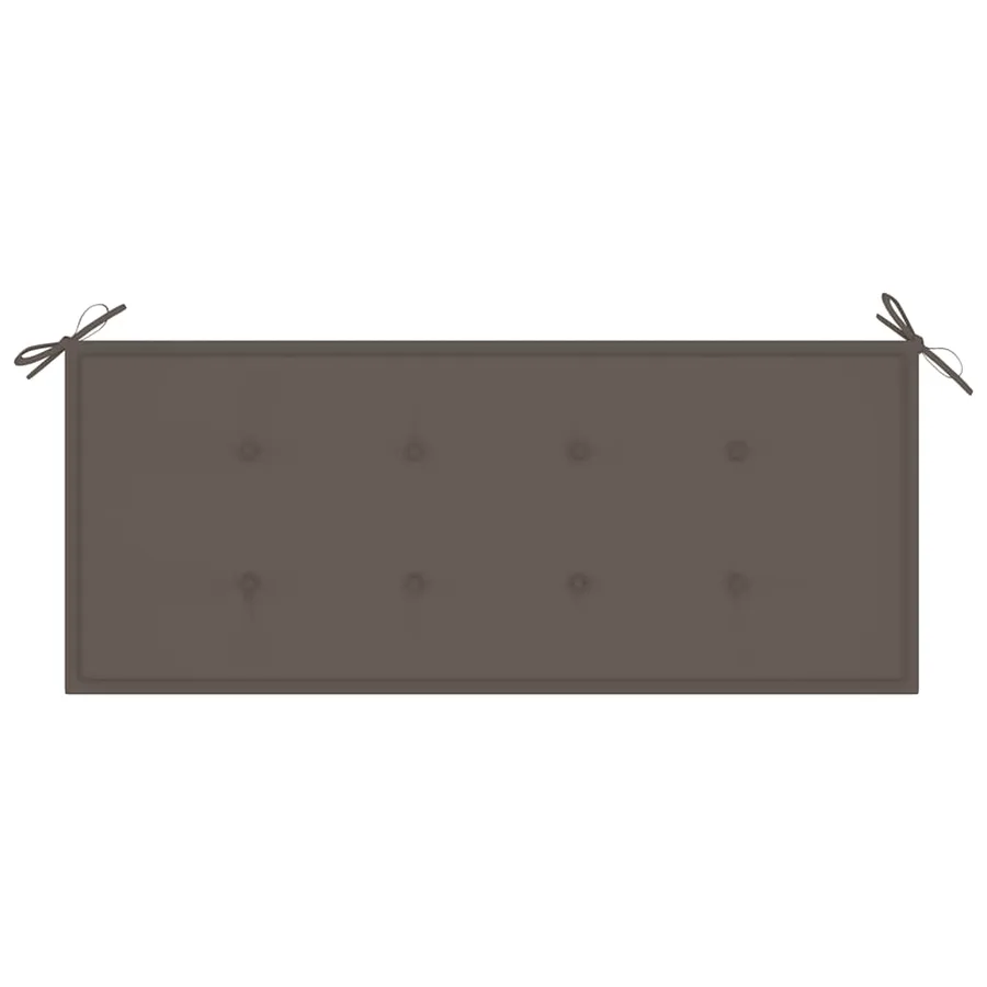 Banc de jardin empilable et coussin 128,5cm Bois de teck massif - 5