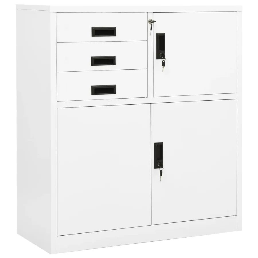 Armoire de bureau Blanc 90x40x102 cm Acier