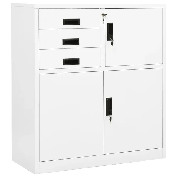 Armoire de bureau Blanc 90x40x102 cm Acier