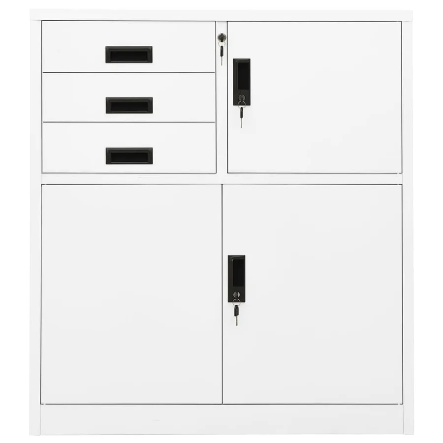 Armoire de bureau Blanc 90x40x102 cm Acier - 2