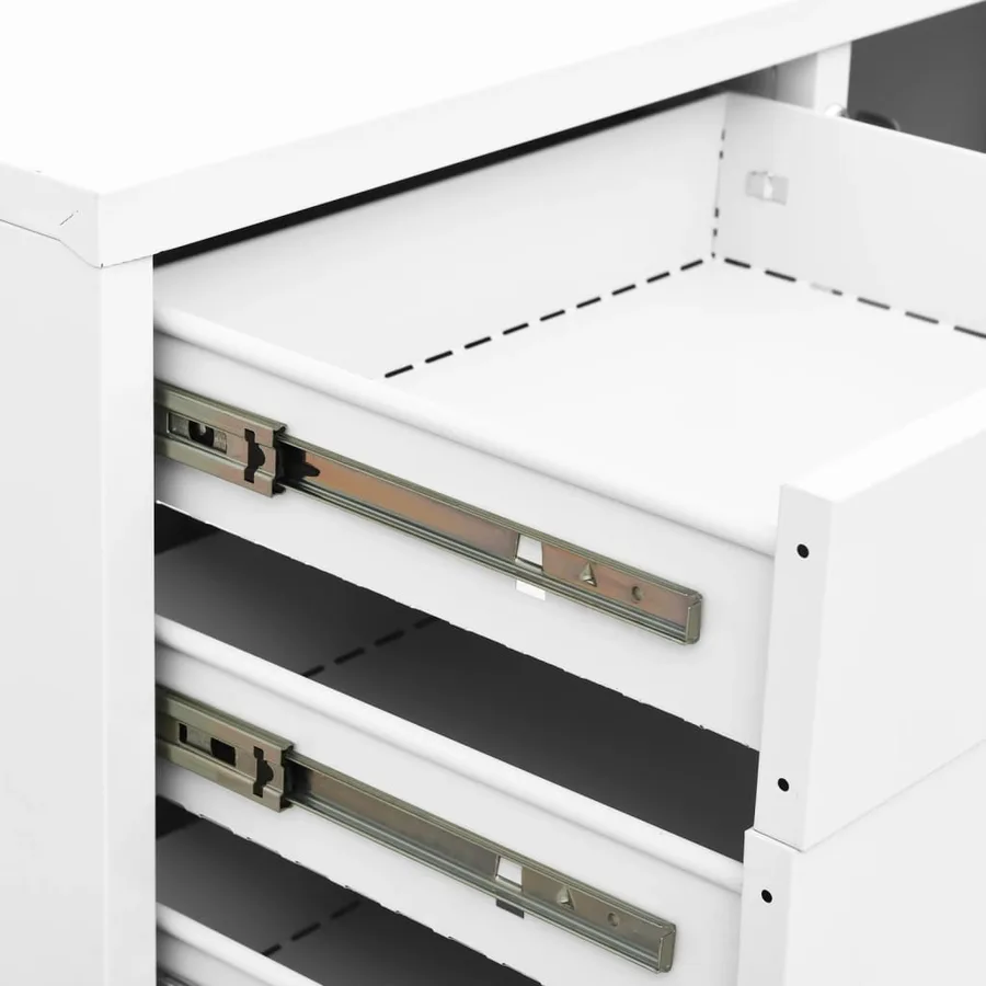 Armoire de bureau Blanc 90x40x102 cm Acier - 8