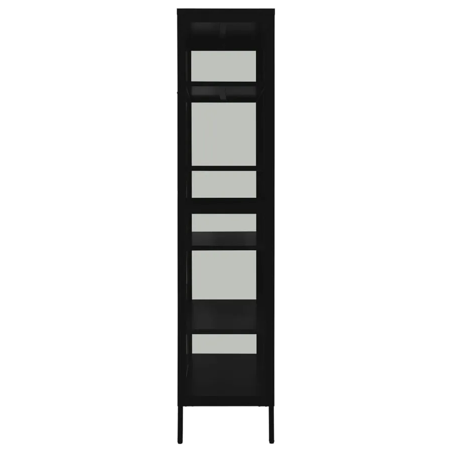 Vitrine d'exposition Noir 90x40x180 cm Acier et verre trempé - 4