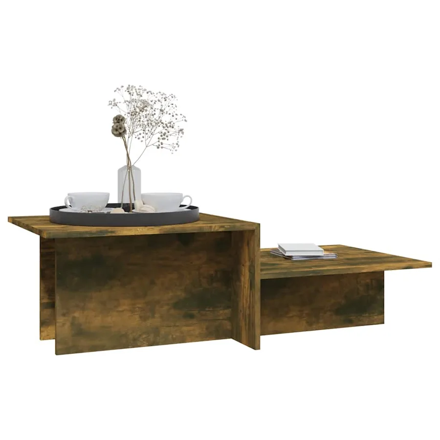Table basse Chêne fumé 111,5x50x33 cm Bois d'ingénierie - 4