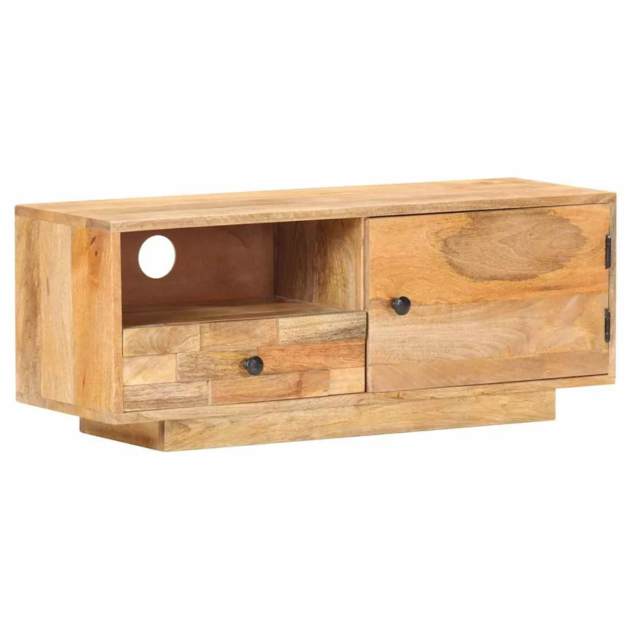 Meuble TV 90x30x35 cm Bois massif de manguier - 7