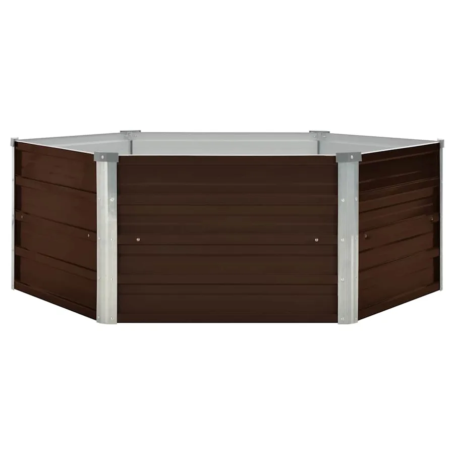 Jardinière surélevée Marron 129x129x45 cm Acier galvanisé - 2