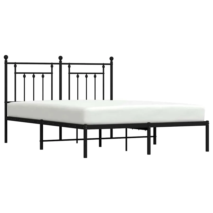 Cadre de lit métal sans matelas avec tête de lit noir 140x190cm - 5