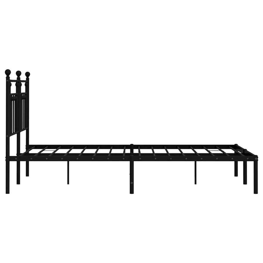Cadre de lit métal sans matelas avec tête de lit noir 140x190cm - 7