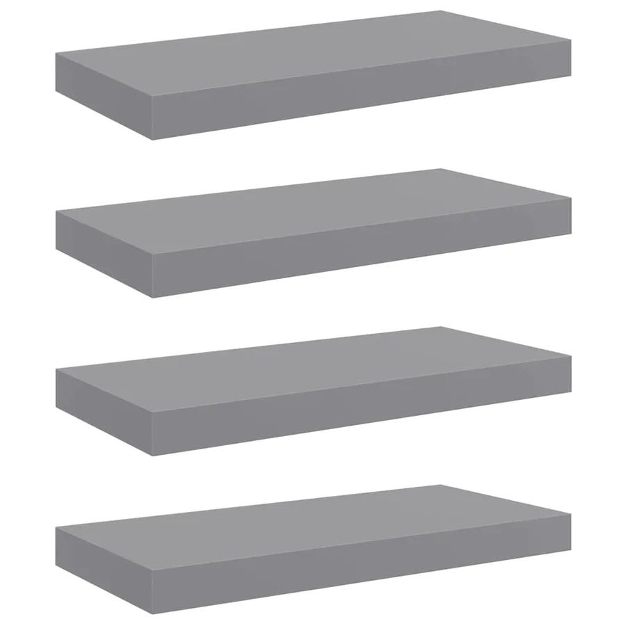 Étagères murales flottantes 4 pcs gris 50x23,5x3,8 cm MDF - 2