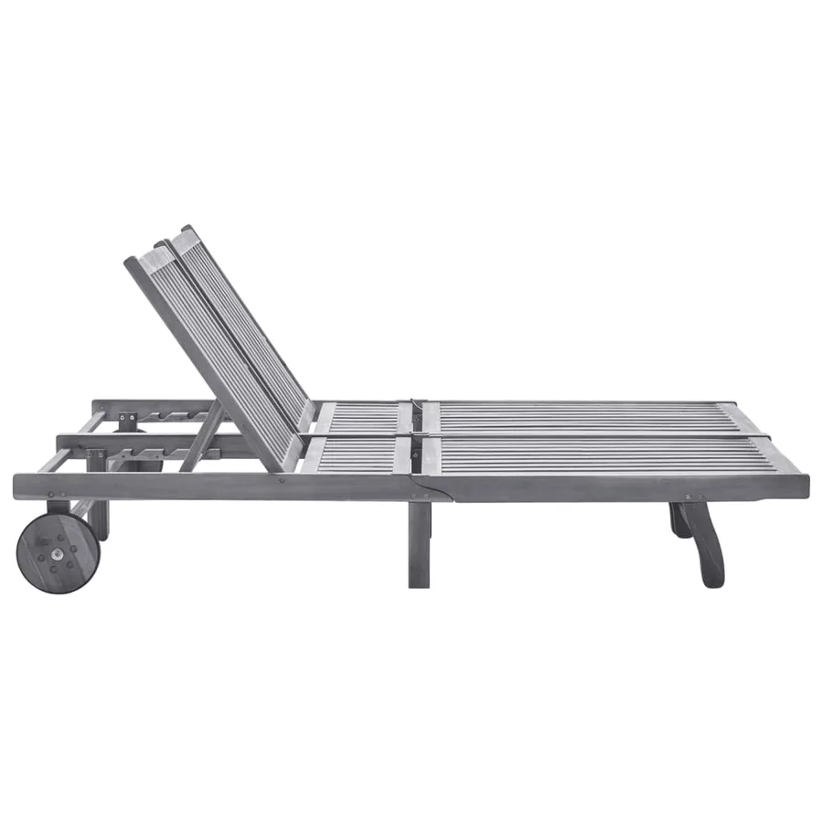 Chaise longue 2 places bois d'acacia massif - 3