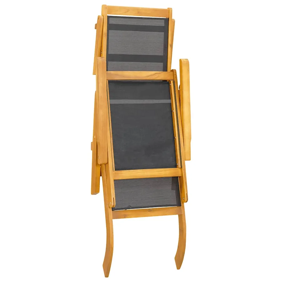 Chaises longues d'extérieur lot de 2 Acacia massif et textilène - 5