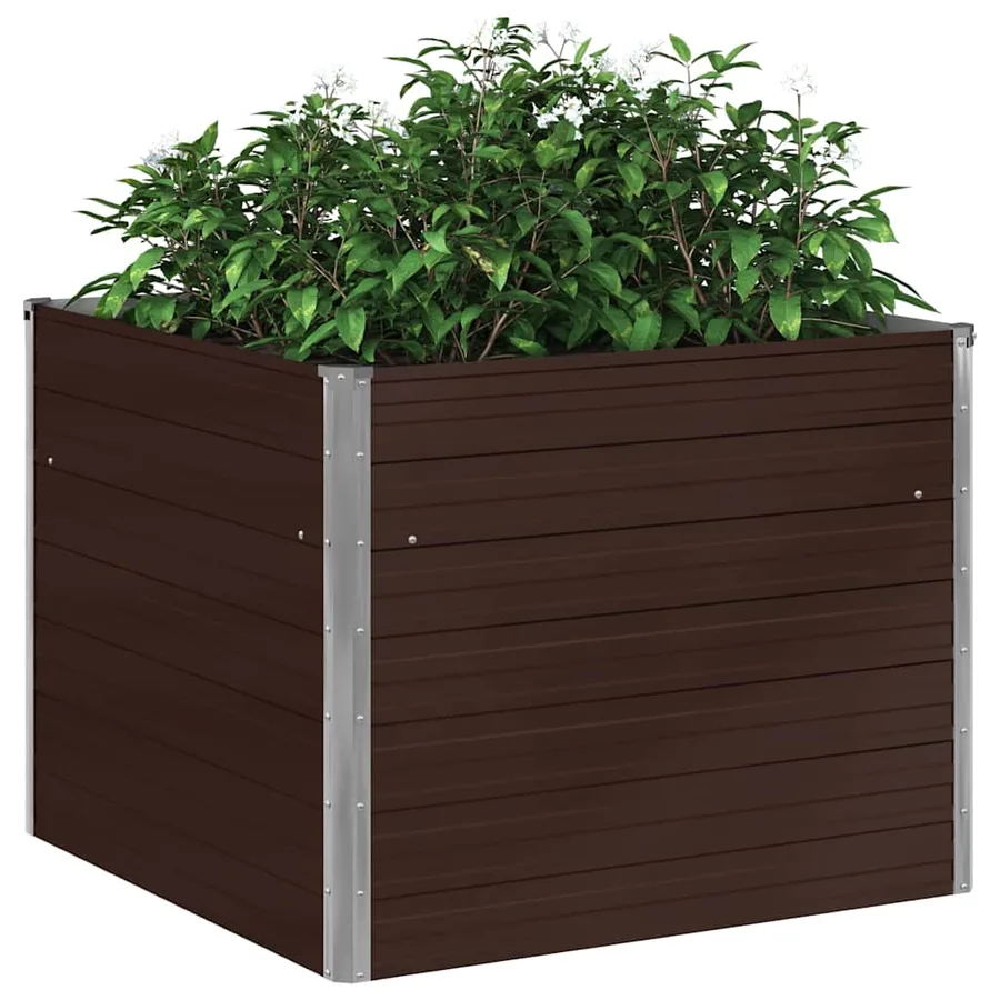 Jardinière surélevée Marron 100x100x77 cm Acier galvanisé - 5