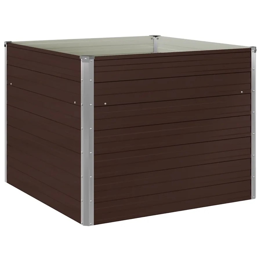 Jardinière surélevée Marron 100x100x77 cm Acier galvanisé - 8