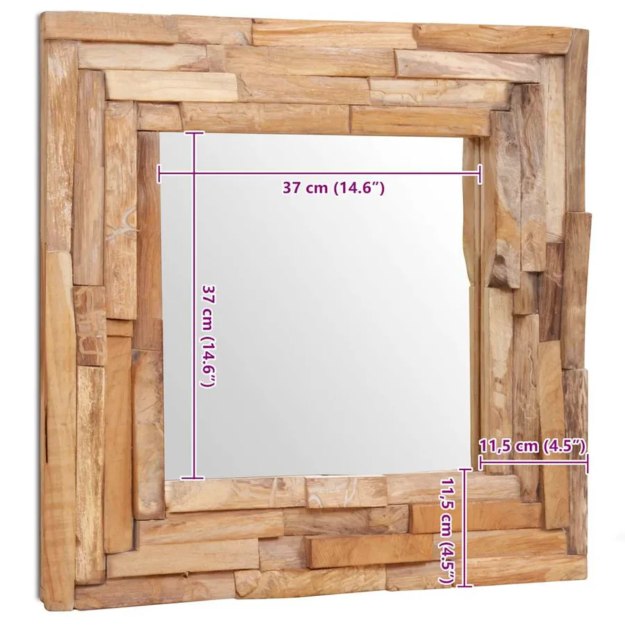 Miroir décoratif Teck 60x60 cm Carré - 11