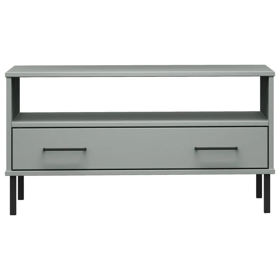 Table basse avec pieds en métal Gris 85x50x45 cm Bois OSLO - 4