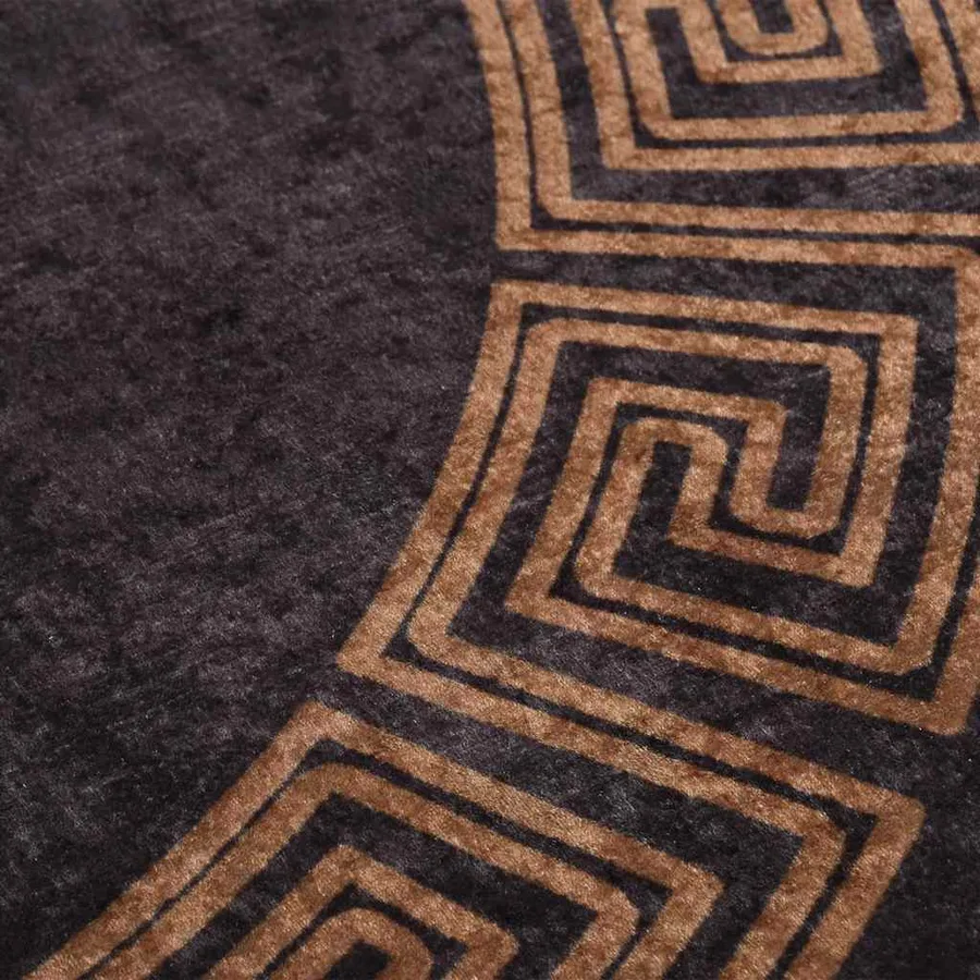 Tapis lavable φ120 cm noir et doré - 4